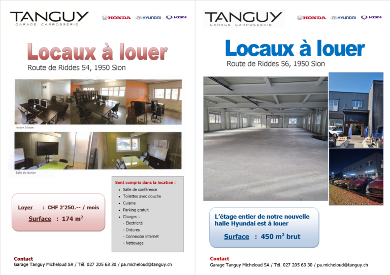 Locaux à louer